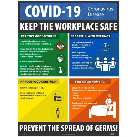 NMC Poster, COVID19 CORONAVIRUS DISEASE KEEP THE WORKPLACE SAFE, HeavyDuty Poster Paper, Polytag PST149